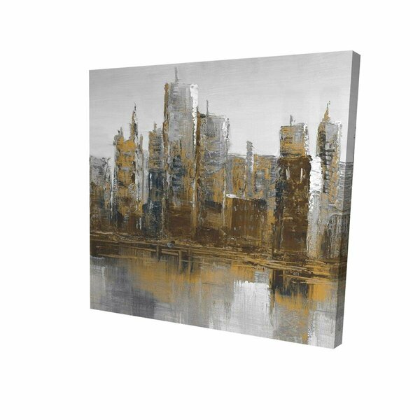 Begin Home Decor 32 x 32 in. Grey & Yellow Cityscape-Print on Canvas 2080-3232-CI77